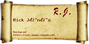 Rick Jónás névjegykártya